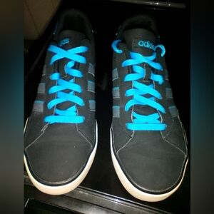 Adidas Men's Black and Blue Sneakers